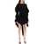 MUGLER Asymmetric Mini Dress With Ruffle Details BLACK