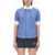 Vivienne Westwood VIVIENNE WESTWOOD SHIRT WITH ORB EMBROIDERY AZURE
