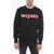 Alexander McQueen Brushed Sweatshirt With Contrasting Embroidered Logo Black