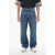 Alexander McQueen Cropped Fit Mid Washed Denims With Straight Leg 24Cm Blue