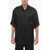 Saint Laurent Silk Oversized Shirt With Decorative Pattern Black