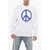 Marcelo Burlon Brushed County Peace Sweatshirt With Logo Print White