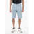 Marcelo Burlon Light-Washed Denim Shorts With Embroidery Blue
