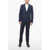 Gucci Morset Motif Wool Suit With Peak Lapel Blue