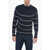 Armani Dropped Shoulder Sweater With Striped Pattern Blue