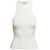 MVP WARDROBE 'Santa Monica' White Ribbed Tank Top in Viscose Blend Woman WHITE