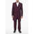 OZWALD BOATENG Wool Blend Frock Suit With Nocth Lacel Burgundy