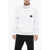 Neil Barrett Turtleneck Fleece-Cotton Sweatshirt With Piercing Detail White