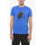 Moose Knuckles Solid Color Augustine Crew-Neck T-Shirt With Front Print Blue