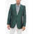 Gucci Satin Slim Fit Blazer With Patch Pockets Green