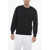 Dolce & Gabbana Crew Neck Stretch Fabric Sweater With Embroidered Logo Black