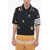 Thom Browne Wool Blend Birds And Bees Polo With Contrasting Bands Blue
