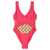 MARINE SERRE 'All Over Moon' one-piece swimsuit Fuchsia