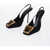 Saint Laurent Sligback Sandal With Jewel Buckle Heel 11 Cm Black