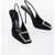 Saint Laurent Slingback Crepe Sandals With Statement Buckle Heel 11 Cm Black