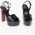 Saint Laurent Leather Sandals With Strap And Plaform Sole Heel 14 Cm Black