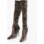 Saint Laurent Pointed Velour Knee-Lenght Boots Heel 11 Cm Brown