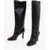 Saint Laurent Leather Knee-High Boots Heel 8 Cm Brown