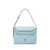 Pinko PINKO Leaf Hobo Bag in Hammered Leather with Logo BLUE