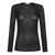 RABANNE Rabanne Long-Sleeved Stretch Semi-Transparent T-Shirt Black