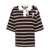 MSGM Msgm Striped Cotton Polo Shirt With Applied Flowers BROWN