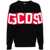GCDS GCDS COTTON SWEATER WITH KNITTED LOGO BLACK