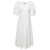 Kenzo White Puff Sleeve Embroidered Midi Dress in Cotton Woman WHITE
