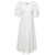 Kenzo White Puff Sleeve Embroidered Midi Dress In Cotton Woman WHITE