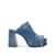 ASH ASH Denim Fabric Mules with Wide Heel BLUE