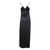 Ganni Maxi Black Dress With Drawstring And Criss-Cross Straps In Jersey Woman Black