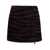 Ganni Brown And Black Mini-Skirt With Zip And Zebra Print In Wool Woman BLACK