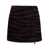 Ganni Brown And Black Mini-Skirt With Zip And Zebra Print In Wool Woman Black