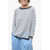 WHYCI Striped Linen Blend Crew-Neck Sweater Blue