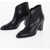 Céline Leather Cropped Boots Heel 9 Cm Black