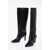 Céline Knee-High Leather Boots With Metal Clamp Black