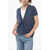 Peserico Shorts Sleeve Silk And Cotton Cardigan Blue