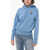 Kenzo Brushed Cotton Hoodie With Embroidered Logo Light Blue