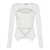 ANDREADAMO Andreādamo X Ray Viscose Stretch Cardigan With Cut-Out Details WHITE