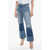 Moncler Moncler X Palm Angels Cropped Fit Denims With Contrasting Ba Blue