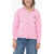 Kenzo Fleece Jersey Poppy Cardigan With Patch Pockets Pink