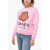 Kenzo Fleece Cotton Poppy Crew Neck Sweatshirt Pink