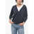 Peserico Virgin Wool Cardigan With V-Neck Blue