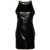 Nanushka Nanushka Short Faux Leather Dress With Raffia Fringes BLACK