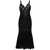 Self-Portrait SELF-PORTRAIT BLACK CROCHET CUT OUT MIDI DRESS CLOTHING BLACK