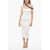 COURRÈGES Ribbed Bodycon Dress With Contrasting Detail White