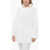 Salvatore Ferragamo Crew Neck Pure Cotton Sweater With Side Splits White