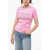 Versace Cottton Versace Goddes T-Shirt With Studs Pink