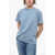Chloe Crew Neck Monochrome Cotton T-Shirt Light Blue