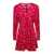 ROTATE Birger Christensen Red Mini Dress With Floral Print In Viscose Woman RED