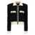 Balmain Furry tweed jacket White/Black